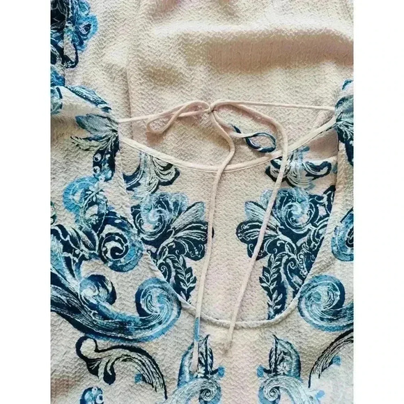 Free People Floral Symphony Slip Tunic Mini Dress with Bell Sleeves Size M - Picture 4 of 8